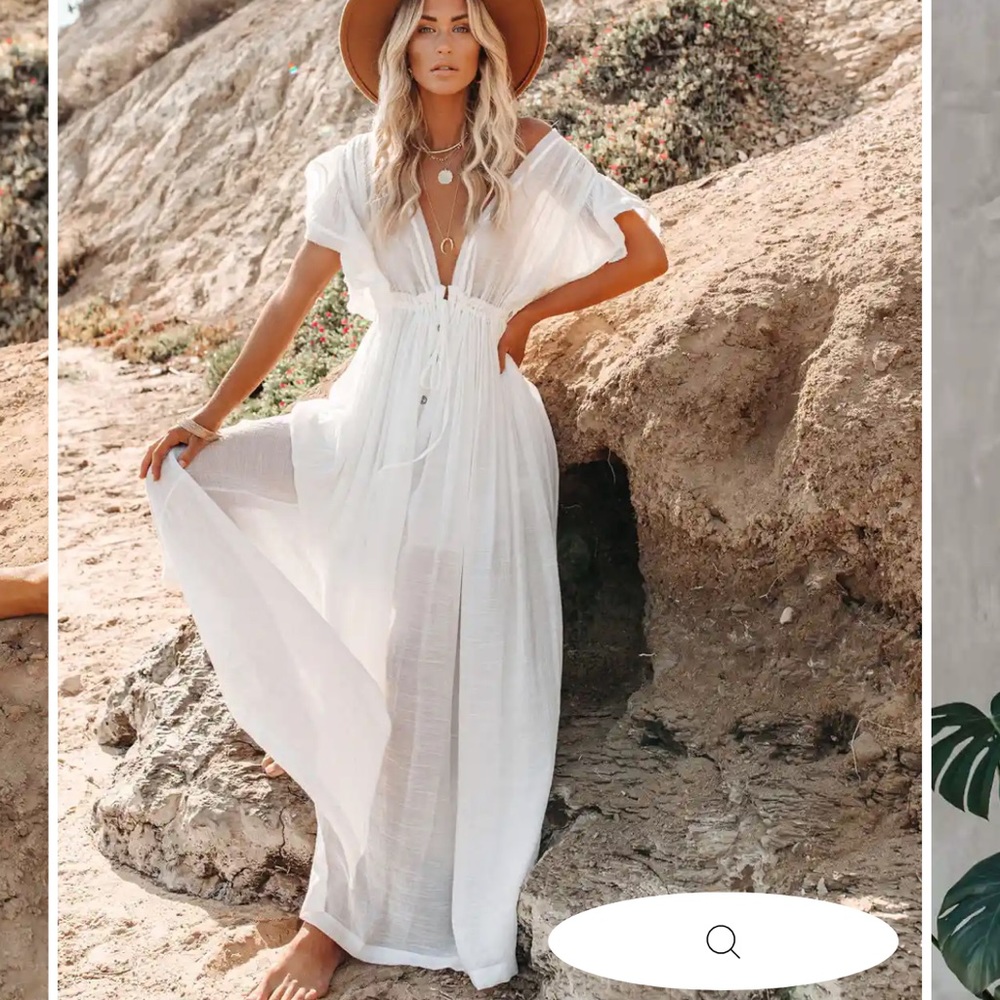 ANIKA POCKETED BUTTON DOWN RUFFLE MAXI DRESS - MARSHMALLOW